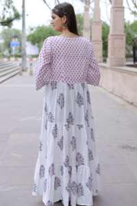 Robe Courte Imprimée à la Main Indienne pour Femme, Robe d'Été Décontractée en Coton, Robe Longue Style Bohème, Taille Naturelle, Tissu - Product Image 5