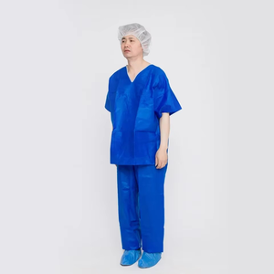 Premium Disposable Non-Woven Scrub Suit Customize Hospital Medical SMS Fabric Protective Nurse Uniform <b>Doctor</b> Workwear <b>Set</b> - Product Image 2