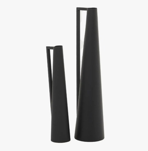 Ensemble de vases pichets en métal noir mat - Contenants modernes à poignée conique pour une décoration minimaliste et des centres de table - Product Image 2