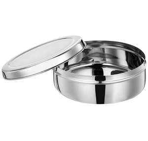 Stainless Steel Chapati Box 24cm Round With <b>Lid</b> Polished Finish Durable Stainless Steel Casserole <b>Pot</b> - Product Image 4