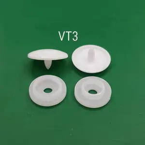 Botón de presión de plástico blanco, accesorio de moda VT3