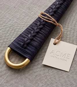 Navy Braid Matte Gold Salad <b>Servers</b> Premium Stainless Steel Designer Grade For Home Kitchens And Dining Handcrafted - Product Image 3