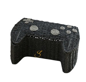 Panier de rangement artisanal en jonc de mer noir pour manette de jeu, boîte de rangement créative en osier en forme de manette, organisateur d'accessoires technologiques fantaisie - Product Image 3