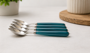 Ensemble de couverts en acier inoxydable avec manche bicolore, vaisselle réutilisable polie miroir pour mariage et maison - Product Image 5