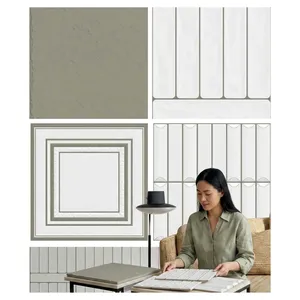 Carreaux de mur en céramique de luxe Mahjong Rummy, design moderne, 300x300mm, texturés, résistants aux acides, installation adhésive, utilisation en salle de bain - Product Image 3