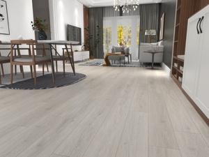 (NEUF) Revêtement de sol SPC Vfloor en chêne gris clair, moderne, système de clic Valinge, étanche, anti-rayures, planche de vinyle rigide pour la décoration intérieure - Product Image 4