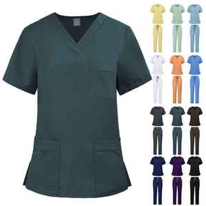Uniformes Médicos de Secado Rápido con Cuello en V para Hombres y Mujeres, Conjuntos de Uniformes para Dentistas, Hospitales y Cirugía, Disponibles en Stock - Product Image 5