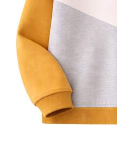 Sweat-shirt à col zippé pour femme, jaune moutarde, blanc, gris, color block, en polaire, pull décontracté, chaud pour l'hiver, streetwear, coupe oversize - Product Image 6