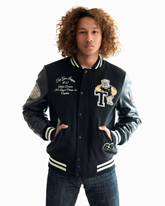 Custom Manufacturer High Quality Embroidery Leather Sleeves Letterman Varsity Jacket For Men Varsity Jacket Custom men's jackets - Product Image 1