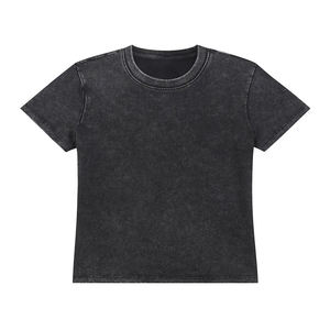 Camiseta de Algodón Negra para Hombre, Manga Corta, Cuello Redondo, Color Sólido, Estilo Casual, Corte Regular - Product Image 1