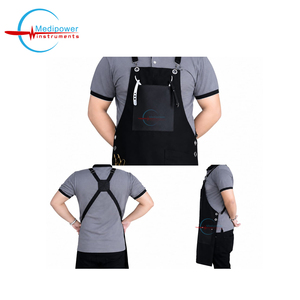 Delantal Profesional de Peluquería Ajustable con Tirantes Cruzados en la Espalda, Delantal de Lona para Salón con Bolsillos para Herramientas, Impermeable, para Estilistas de Corte de Cabello - Product Image 3