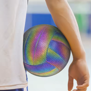 Ballon de volley-ball extérieur en PVC durable à motif hexagonal arc-en-ciel pour sports de plage adultes - Product Image 6