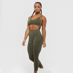 Leggings de sport pour femme, respirants, tricotés, confortables, coupe ajustée, design estival, taille mi-haute, épaisseur standard, pour la course et le yoga - Product Image 4
