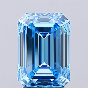Diamante azul de corte esmeralda cultivado en laboratorio, piedra suelta para la elaboración de joyas - Product Image 2