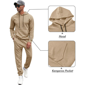 Conjunto Deportivo de Mezcla de Algodón de Alta Calidad para Hombre, Logotipo Bordado Personalizado, Ropa Deportiva Informal, Fabricante - Product Image 3