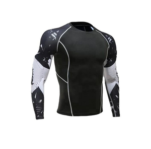 Rashguard personnalisé respirant à manches longues avec logo, sublimé, coupe compressive pour l'entraînement et la gym, vêtement de sport actif - Product Image 1