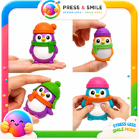 Nouveau jouet anti-stress transfrontalier en TPR, pingouin phosphorescent à presser, personnalisable avec logo, à récupération lente, disponible
