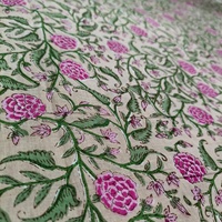 Tissu en jersey de coton biologique lavé, imprimé à la main, léger, doux, respirant, écologique, pour la décoration intérieure, les sacs, l'hôpital et l'artisanat
