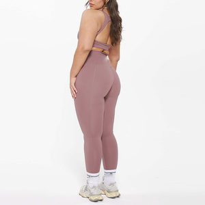 Conjunto de yoga para mujer: Sujetador deportivo con espalda hueca y leggings de cintura alta para gimnasio y deportes - Product Image 2