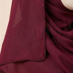 Hiyab de poliéster de color sólido para mujer, tela jersey, agradable al tacto, para uso diario, pañuelo étnico de Oriente Medio. - Product Image 5