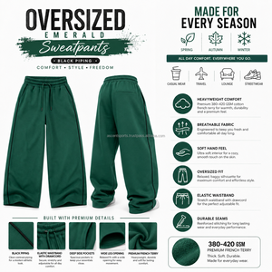Private Label Custom Women's Relaxed Fit <b>Wide</b> <b>Leg</b> Flat Front High Waist <b>Lounge</b> <b>Pants</b> Cotton Blend Fleece 480 GSM Custom Logo Gym - Product Image 3