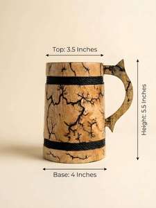 Handcrafted Wooden Beer <b>Mug</b> Rustic Wooden Tankard Viking Style Drink <b>Mug</b> Natural Wood Coffee <b>Mug</b> Artisan Gift <b>Mug</b> For Home Use - Product Image 6