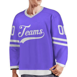 Camiseta de hockey sobre hielo estilo athleisure, diseño moderno y ajustado, nombre y número del equipo sublimados, camiseta de hockey para hombre, estilo streetwear. - Product Image 2