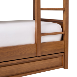 Modern Solid Teak <b>Wood</b> <b>Bunk</b> <b>Bed</b> With Trundle <b>Bed</b> Wooden Triple Sleeper <b>Bed</b> Frame Bedroom Furniture - Product Image 6