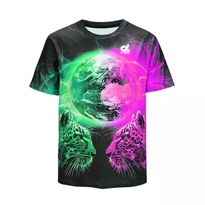 Custom Sublimation Cotton <b>Animal</b> Print Front Plus Size Oversized T-Shirts for <b>Men</b> Custom-Made High Quality Print Casual Apparel - Product Image 2