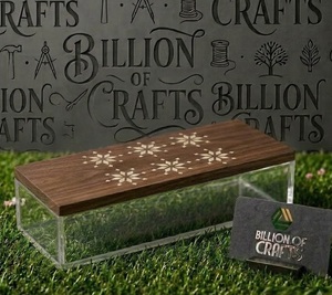 Boîte-cadeau rectangulaire en bois faite à la main avec incrustation florale, pour l'Aïd, Ramadan Kareem, pour chocolats et dattes - Product Image 2