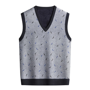Gilet en tricot Argyle pour homme, col en V, sans manches, motif losanges, unisexe, multicolore, pour un usage quotidien - Product Image 1