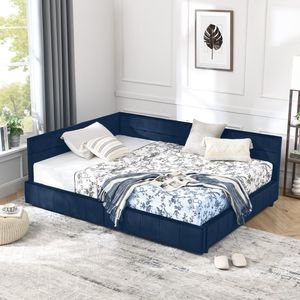 Full Size Tufted <b>Bed</b> Frame with <b>Storage</b> Comfortable Upholstered <b>Sofa</b> <b>Bed</b> Includes Backrest and Armrests for Bedroo - Product Image 5
