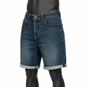 Pantalones Cortos de Mezclilla Cargo Personalizados para Hombre, Ecológicos, con Logotipo Frontal, Corte Medio, Algodón Orgánico, Estilo Urbano, OEM ODM - Product Image 3