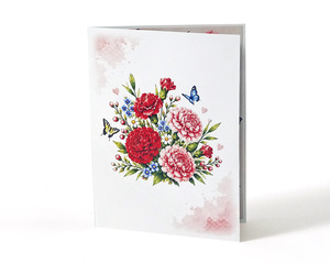 Tarjetas de felicitación 3D con flores, impresión personalizada - Product Image 4