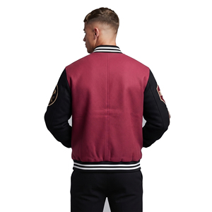 <b>Men</b> Varsity <b>Jacket</b> Wool Sleeve Patches Embroidered <b>Letter</b> Baseball Varsity Coat <b>Men's</b> Turn Down Collar Varsity <b>Jacket</b> <b>Mens</b> - Product Image 3