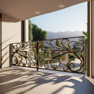 Barandilla de Balcón de Acero, Barandillas de Balcón de Hierro Forjado Personalizadas, Diseño Decorativo para Uso en Interiores y Exteriores, Resistentes y Elegantes - Product Image 1