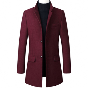 Custom Stylish fashion Uniforms Single Breasted Winter <b>Long</b> <b>Coat</b> slim Fit <b>Wool</b> Formal <b>Mens</b> Jacket - Product Image 2