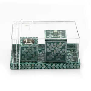 Brûleur d'encens arabe pour cadeaux de l'Aïd Moubarak et décoration de la maison pendant le Ramadan, Mabkhara en bois décoré de nacre de qualité supérieure - Product Image 4