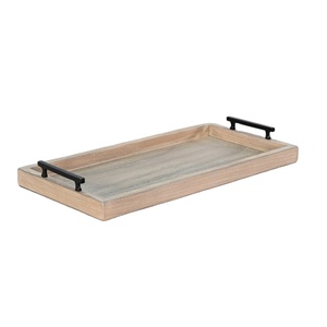 Plateau de service coulissant Art Déco moderne de luxe, en bois d'acacia véritable, fait main, écologique, pour thé et café – Vente chaude - Product Image 1