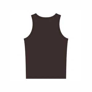 เสื้อกล้ามชายแบบมีริบ ระบายอากาศได้ดี ผ้าฝ้าย 100% สีน้ำตาลเข้ม สไตล์ลำลอง - Product Image 2
