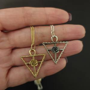 Pendentif BOJ RCJ 017, style victorien, personnalisé, rose-croix rosicrucienne, fait main, argent sterling, symbole alchimique, prix bas, en solde - Product Image 1