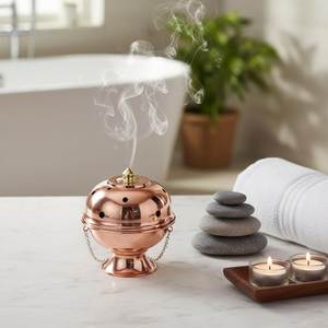 Brûleur d'encens artisanal en laiton avec poignée en bois, brûleur de charbon Bakhoor, brûleur d'Oud, encensoir, décoration d'intérieur, cadeau OEM ODM - Product Image 2