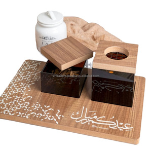 Nouveau design arabe gravé avec un ensemble d'encens spécial en bois Mubkhar Bakhoor de haute qualité pour le Ramadan Eid - Product Image 4