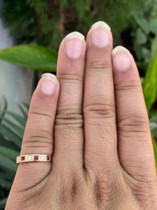 แหวนเพชรทับทิมธรรมชาติ ทองคำแท้ 14K แหวนแต่งงาน แหวนทับทิมแท้สำหรับวันครบรอบ - Product Image 5