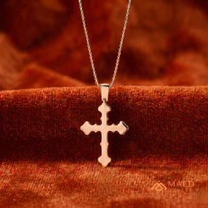 Rose Gold Plated Silver Charm Pendant Hip Hop Cross Design Moissanite Iced Engagement <b>Rapper</b> Necklace Luxury Streetwear Jewelry - Product Image 3