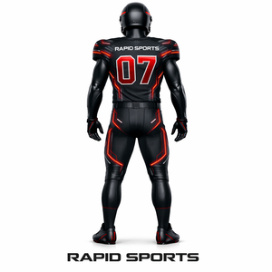 Maillot de football américain personnalisé pour équipe, fabriqué par un fabricant OEM, pour les jours de match, 100 % polyester, léger, col en V, manches courtes, devant - Product Image 2