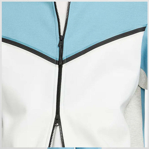 SIRIUS SPORTS Men's Light Blue <b>White</b> Solid Winter Fleece Hooded <b>2</b>-<b>Piece</b> Pullover Tracksuit Full Sleeve Casual Sweatshirt - Product Image 5