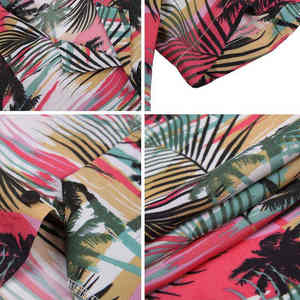 Camisa hawaiana premium con estampado de palmeras tropicales para hombre, manga corta, informal, para vacaciones, ropa de verano ligera y transpirable - Product Image 6