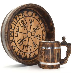 Jarras de Cerveza de Madera Decorativas de Primera Calidad con Acabado Natural, Hechas a Mano, Estilo Clásico - Product Image 6