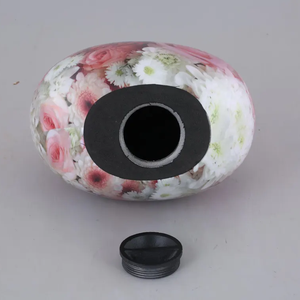 Rose Enamel Cremation Urn Metal <b>Memorial</b> <b>Keepsake</b> Vessel Custom Design Adult Pet Decoration - Product Image 4